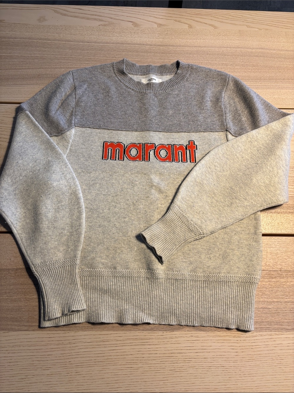 Isabel Marant Light Gray Crewneck with Red Logo